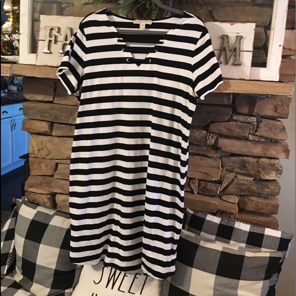 Black and white stripe Michael Kors dress
